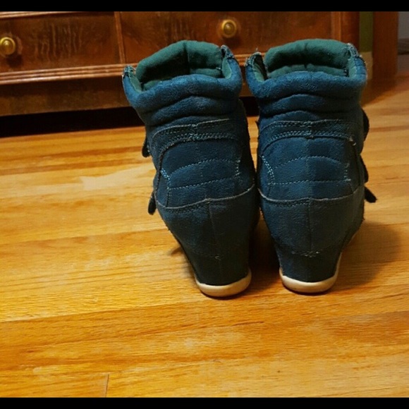Teal Wedge Sneakers - Picture 3 of 8